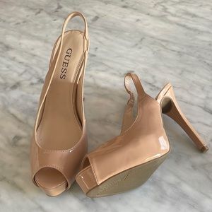 New without a tag Guess open toe sling back shoe